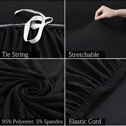 Stuff N' Fluff Black 3 Pieces 5 Seater Sofa Cover With Arms image 5