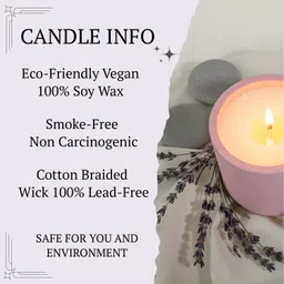 candlesera Lavender Vanilla Relaxation Blend Pink Cement Jar Candle | 100% Soy Wax | Candle image 5