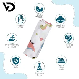 voidrop Printed Single Swaddling Baby Blanket for AC Room image 2
