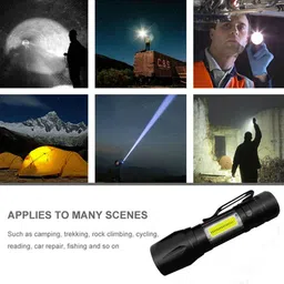 benson 2 IN 1 Rechargeable Bright LED Torch Small Portable Flashlight Torch 5 hrs Torch Emergency Light image 4