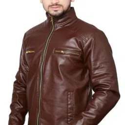 kdsn Men Solid Leather Jacket image 2