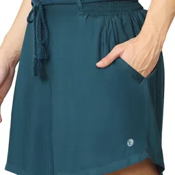 van heusen Solid Women Blue Regular Shorts image 5