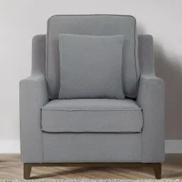 woodsworth from pepperfry Diego Fabric 1 Seater Sofa In Ash Grey Colour image 1