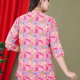 febq Casual Regular Sleeves Printed Women Multicolor Top image 2