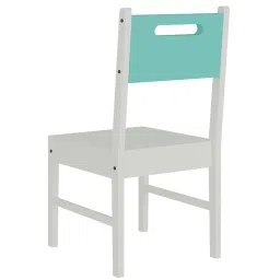 adona Royale Kids Study Set with Folding Desk cum Bookshelf and Wooden Chair in Misty Turquoise Colour image 3