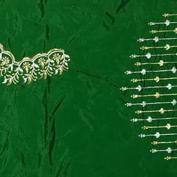 the white rabbit Unstitched Art Silk Blouse Material Embroidered image 1