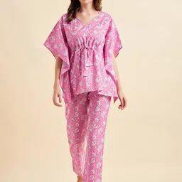 sweet dreams Women Top & Pyjama Set Pink Printed image 2