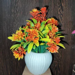 jaymaa collection Artificial Flower Multicolor With Pot For Home ,Office And Garden Decor Multicolor, Orange, Pink Wild Flower Artificial Flower with Pot image 4