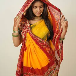 avilhara Poly Georgette Embroidered Multicolor Women Dupatta image 3