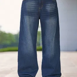 rockwell Men Loose Fit High Rise Dark Blue Jeans image 1