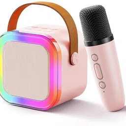 hk toys Mini Karaoke Machine with Wireless Microphone, Kids/Adults (Random Colour)-picture-23