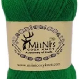 miinis cozy knot Premium 100% Cotton Crochet Yarn – Soft & Colorful Skein (14x8 cm) - Green Manual Yarn Winder image 1