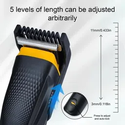 ChinuStyle AT-509 Cordless Professional Hair Trimmer Titanium coated blade waterproof Trimmer 90 minRuntime 12 Length Settings image 2
