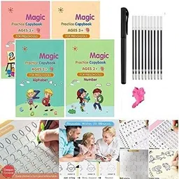 rqpfab Practice Copy Book Magic Calligraphy Book For Kids 1pen+10refill (set of 4pcs) image 3