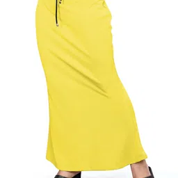 Woo THiNG yellow solid petticoat for women Lycra Blend Petticoat image 4