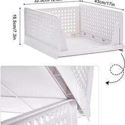 packpro 4 Pieces Clothes Organizer For Wardrobe, Cupboard | Stackable Closet, PP Collapsible Wardrobe image 3