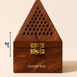 agarwalsons Dhoop Box 3inch wooden Brown Wooden Table Lantern image 4