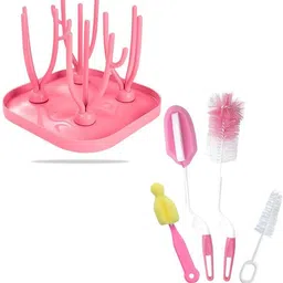 dakos Baby Bottle Drying Rack with Bottle Cleaning Brushes, Drying Rack Stand image 1