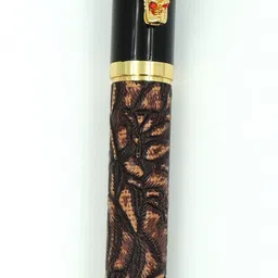 maskey Brass Made, Gold Parts Antique Red Textured Embossed Design Dragon Sculpted Clip Ball Pen image 1