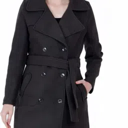 trufit Polyester Solid Coat For Women image 1