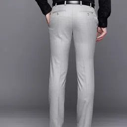 raymond Men Slim Fit Grey Polyester Trousers image 5