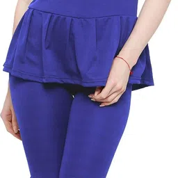 n-gal Frock Style Knee Length Swimwear Swimsuit Swimming Costume for Women Solid Women Swim-dress Blue Swimsuit image 5