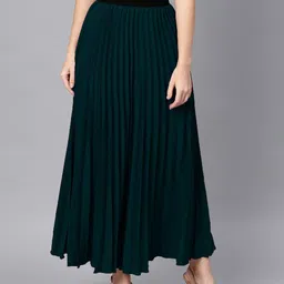 zwerlon Women Solid Flared Green Skirt-picture-24
