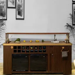 haus of bars by speedx Double Model X All-In-One Metal Bar Cabinet in Natural & Matt Gold Finish With Built-In 2 - 30L Fridge & Sink with Wheels-picture-21