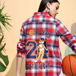 tokyo talkies Women Regular Fit Printed Cut Away Collar Casual Shirt-picture-18