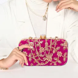 baberwal enterprises Casual, Formal, Party, Sports Pink Clutch - Regular Size image 2