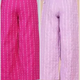 loopup Pack of 2 Women Regular Fit Multicolor Pure Cotton Trousers image 2