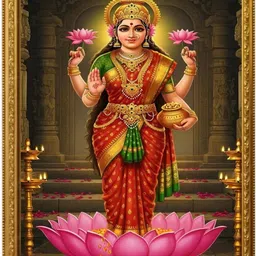 shri veer balaji enterprises Mahalakshmi Devi Wall Frame Acrylic 12 inch x 9 inch Painting-picture-31