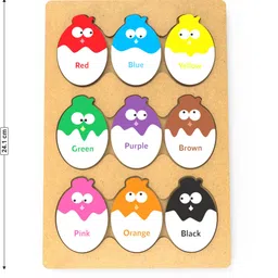 webby Educational Egg Shaped Colours Wooden Puzzle Toy for Montessori Pre-School Kids image 4