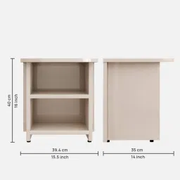crystal furnitech Alen Bedside Table in Iris Cream Glossy Color Colour image 2