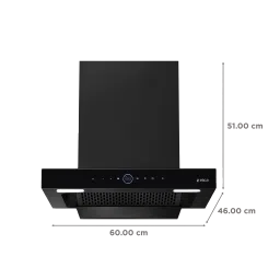 elica SPT PRO PLUS FL BLDC 60cm 1600m3/hr Ducted Auto Clean Wall Mounted Chimney with Motion Sensor Control (Black) image 2