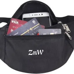 ZnW Black 5 Zipper Compartments_2 Waist bag image 2