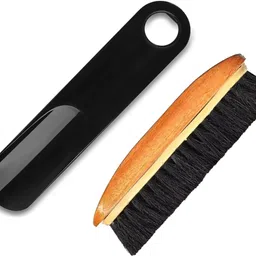 Sheppits Premium Wooden Shoe Polish Brush (Black) & Shoe Horn (Black) Shoe Care Kit image 1
