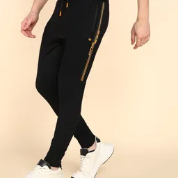 killer Men Solid Black Track Pants image 3