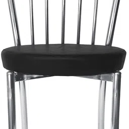 activa Decent Chrome Finish Metal Study Chair|Sturdy& Durable Stacking Chair for Home| Leatherette Study Stacking Chair image 4