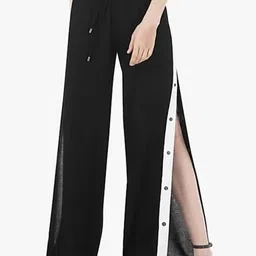 miskis Women Regular Fit Black Lycra Blend Trousers image 1