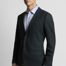 peter england Men Checkered Single Breasted Formal Blazer image 4