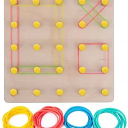 Montessori Wooden Geoboard with Rubber Band Graphical Math Pattern Blocks Puzzle-image-9