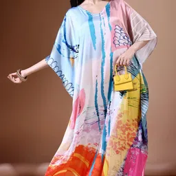 label aarna Printed Satin Blend Women Kaftan-picture-10