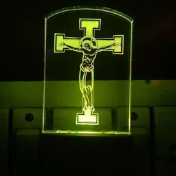 jkart 3D Illusion Multicolour Jesus Christ Cross Night Lamp with 7 Color Changing Light for Gift,for Bedroom,livingroom Led Acrylic Night lamp with Plug Night Lamp-picture-12
