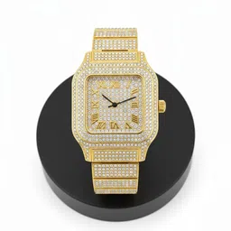 house of common Heavy Duty Gold-Tone Square Watch with Secure Clasp Analog Watch - For Men SD-33444 image 2