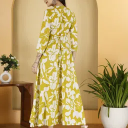 titaly Women Ethnic Dress Yellow Maxi/Full Length Dress image 5