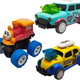 vaniha Unbreakable Four-Wheel Drive Friction Powered Diecast Dancing Car Toy Set-O18-picture-29