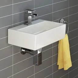 greenord Medium Size Premium Quality Ceramic Wall Mount Hand Wash Basin For Home,Kitchen 302 Wall Hung Basin-picture-10