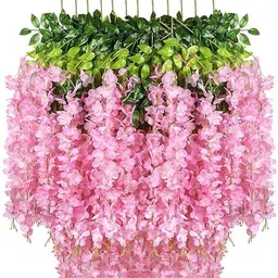 Pink Westeria Artificial Flower with Pot-image-35