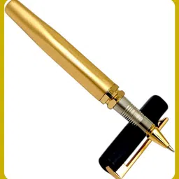 parmarth enterprises Luxury 108 Golden Color Metal Body Student Pen With Black Cap Best Gift Roller Ball Pen-picture-24